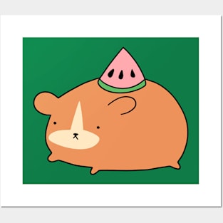 Watermelon Wedge Hamster Posters and Art